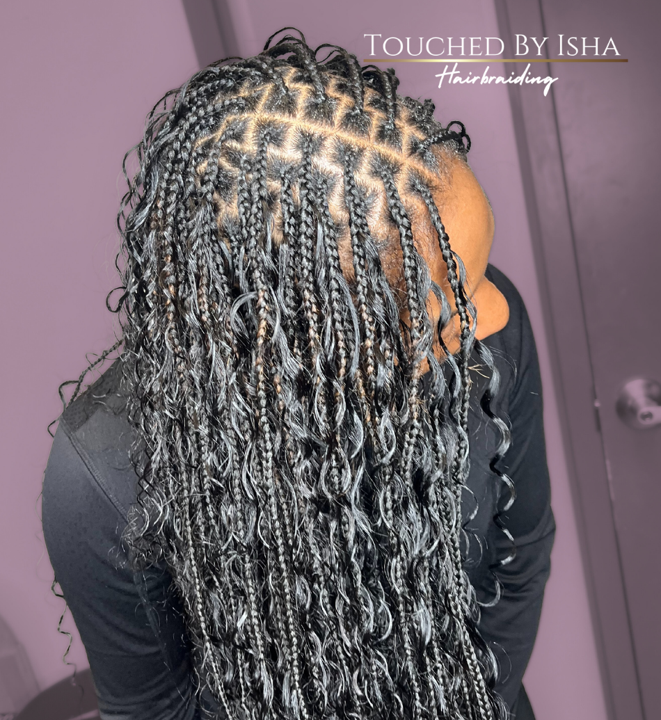 Boho knotless, Bohemian Knotless Braids, Baltimore hair braider, African hair braiding Salon, Baltimore, Woodlawn, Randallstown, Catonsville, Glen burnie, elkridge, columbia, towson, Owings mills, gwynn oak, Windsor mills, Nottingham, white marsh, Parkville, park heights, Reisterstown, middle river, Maryland, DMV braider near me